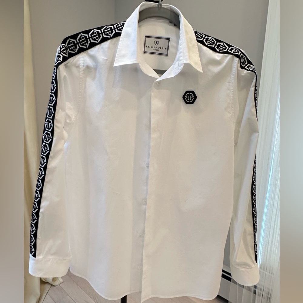 Philipp Plein Junior White Cotton Shirt – Excellent Condition | Size 14